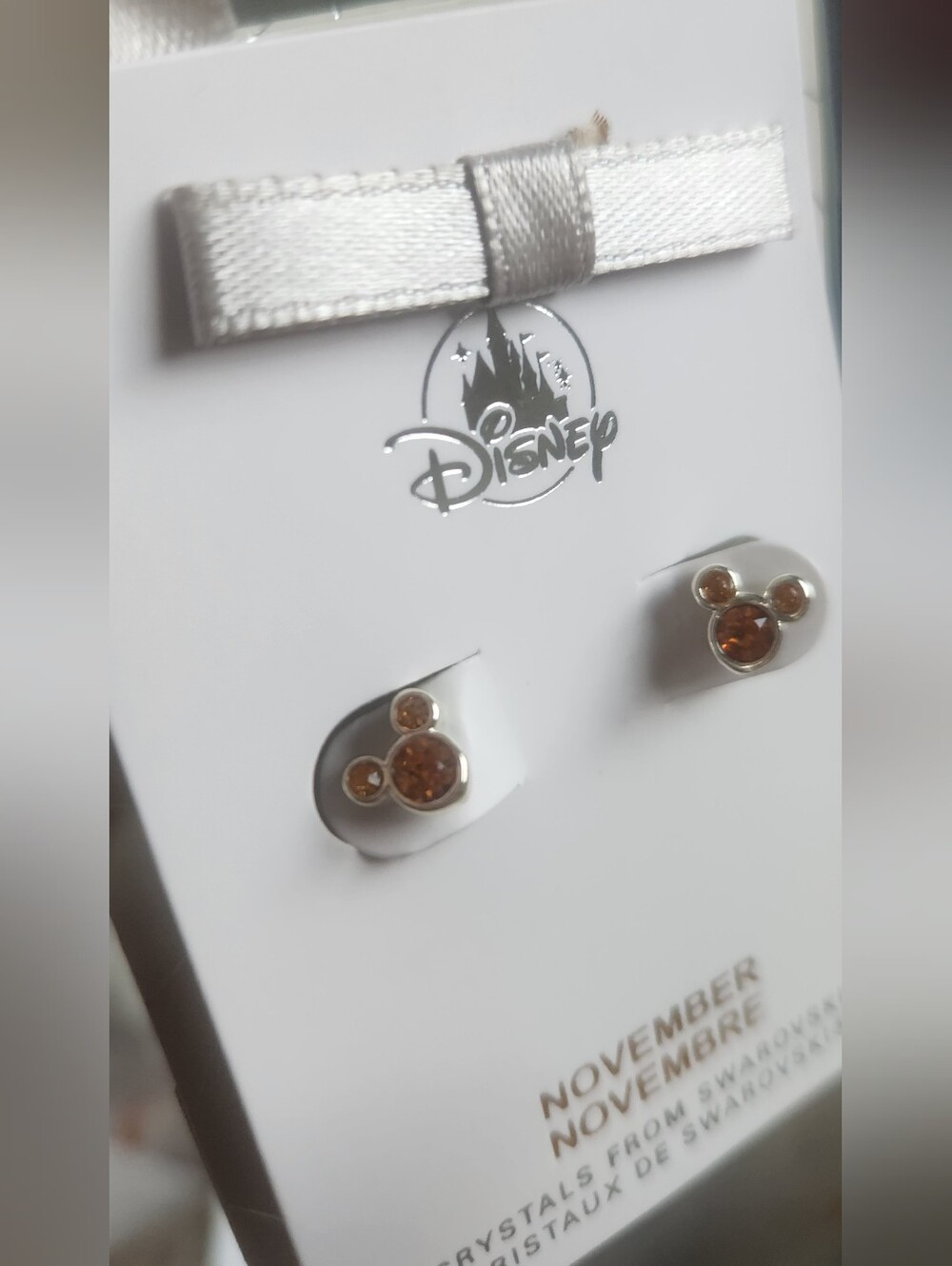 New Disney Kids November Birthstone Mickey Stud Earrings